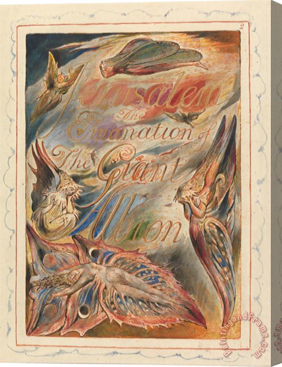 William Blake Jerusalem, Plate 2, Title Page Stretched Canvas Print / Canvas Art