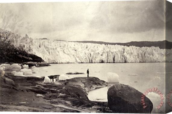 William Bradford Sermistsialk Glaciers with Figure From Arctic Regions Stretched Canvas Print / Canvas Art