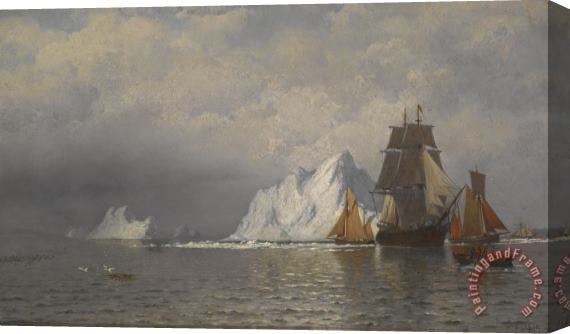 William Bradford Whaler and Fishing Vessels near the Coast of Labrador Stretched Canvas Painting / Canvas Art