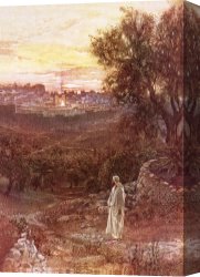 Sermon on The Mount Canvas Prints - Jesus on the mount of Olives by William Brassey Hole