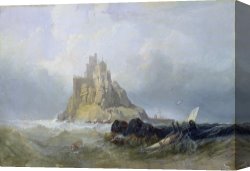 Sermon on The Mount Canvas Prints - Saint Michael's Mount in Cornwall by William Clarkson Stanfield