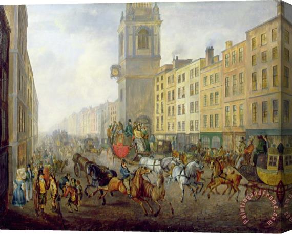 William de Long Turner The London Bridge Coach at Cheapside Stretched Canvas Print / Canvas Art