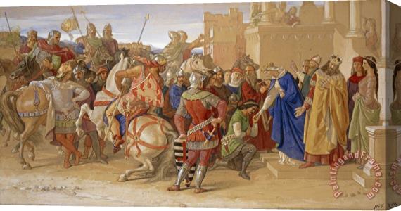 William Dyce Piety The Knights of The Round Table About to Depart in Quest of The Holy Grail Stretched Canvas Painting / Canvas Art