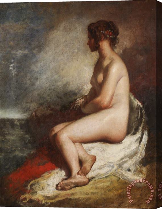 William Etty Study of a Seated Nude Stretched Canvas Print / Canvas Art