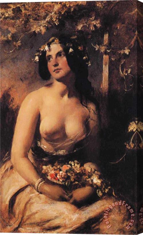 William Etty The Flower Girl Stretched Canvas Print / Canvas Art