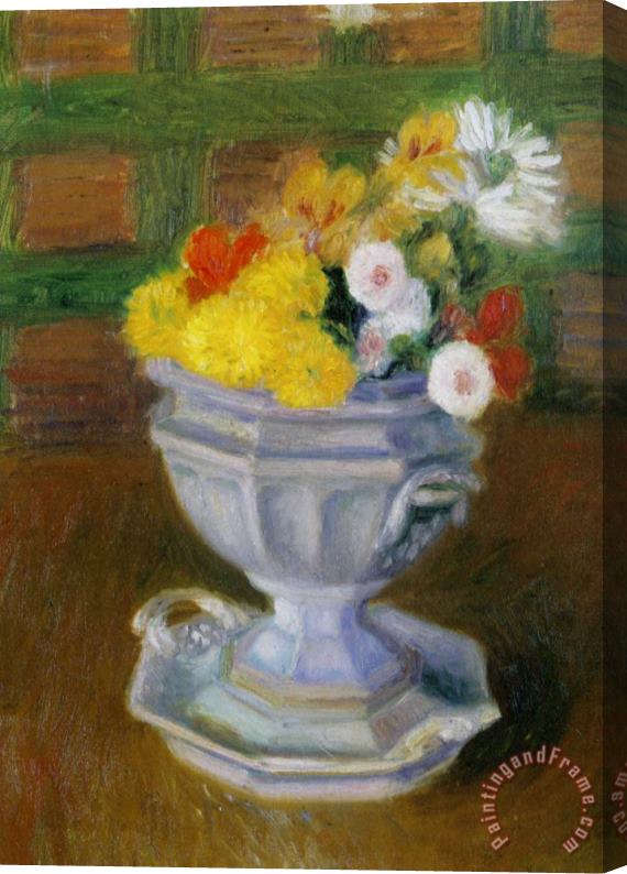 William Glackens Flowers in an Ironstone Urn Stretched Canvas Painting / Canvas Art