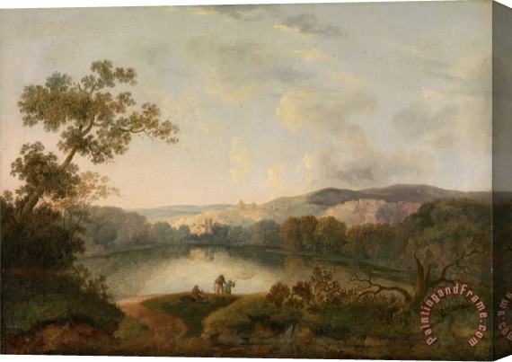 William Groombridge A View of a Lake with Fishermen Stretched Canvas Print / Canvas Art