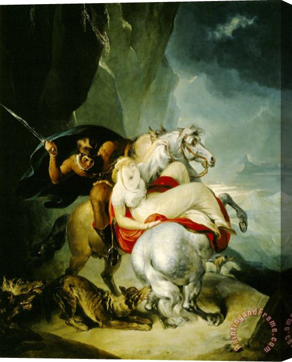 William Hamilton The Wolves Descending From The Alps Stretched Canvas Print / Canvas Art