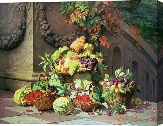 William Hammer Baskets Of Summer Fruits Stretched Canvas Print / Canvas Art