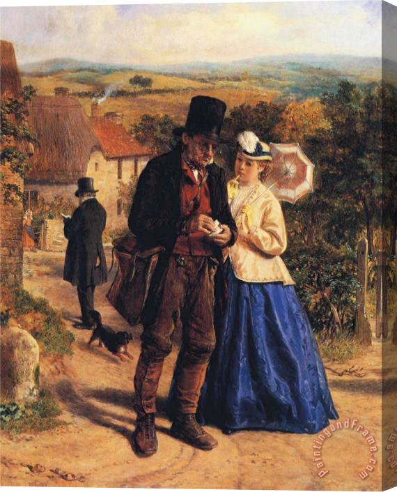 William Hemsley The Village Postman Stretched Canvas Painting / Canvas Art