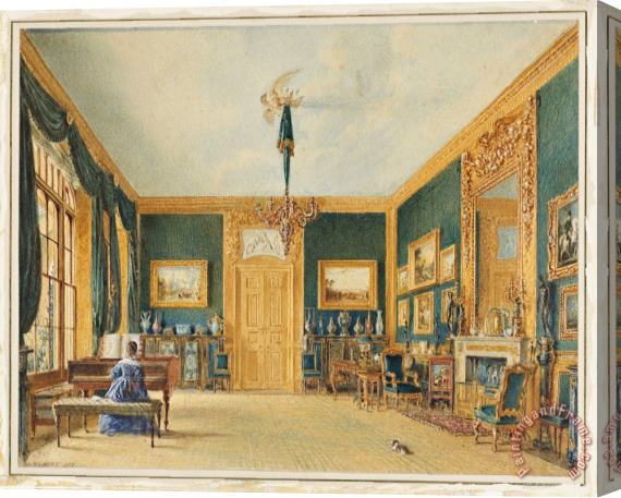 William Henry Hunt The Green Drawing Room of The Earl of Essex at Cassiobury Stretched Canvas Painting / Canvas Art