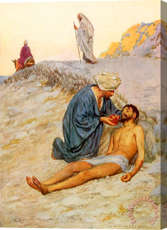 William Henry Margetson The Good Samaritan Stretched Canvas Print / Canvas Art