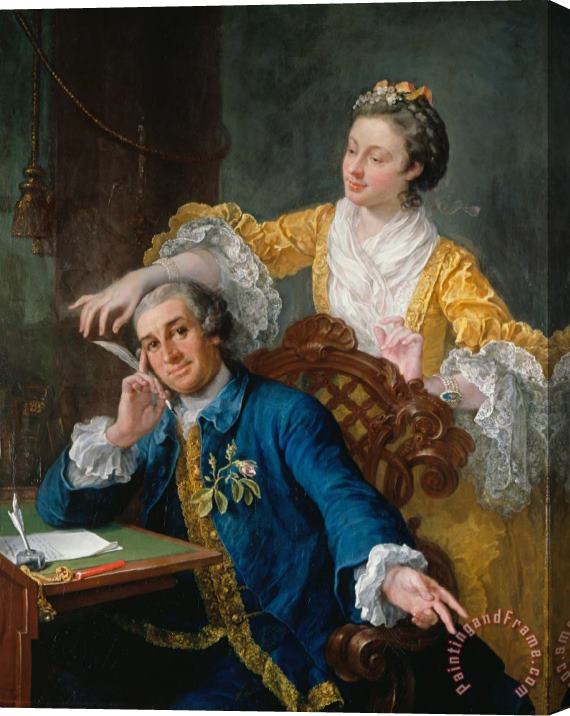 William Hogarth David Garrick (1717 79) with His Wife Eva Maria Veigel, La Violette Or Violetti (1725 Stretched Canvas Painting / Canvas Art