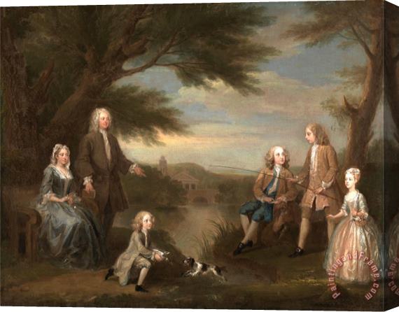 William Hogarth John And Elizabeth Jeffreys And Their Children Stretched Canvas Print / Canvas Art