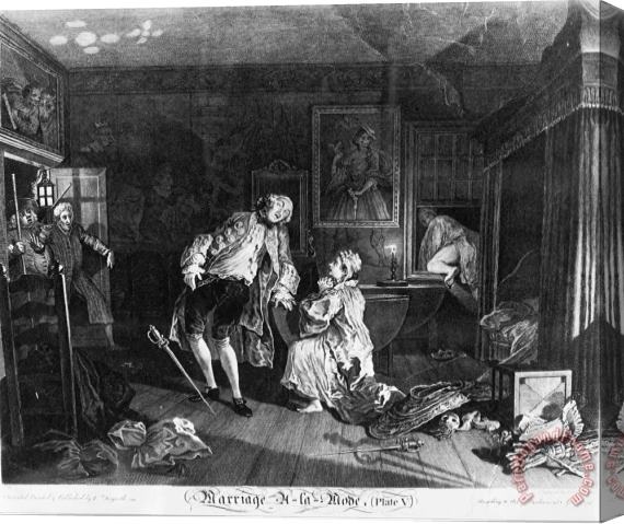 William Hogarth Marriage a La Mode, Plate 5, (the Death of The Earl) Stretched Canvas Painting / Canvas Art