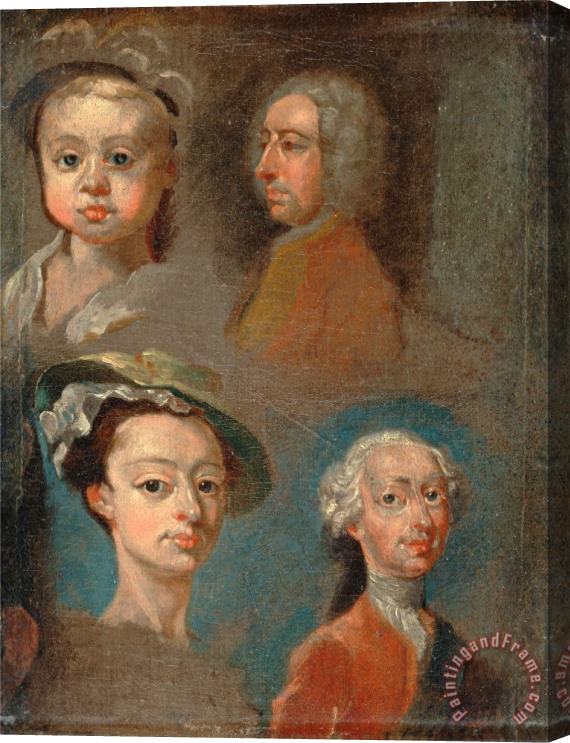 William Hogarth Studies of Heads Stretched Canvas Painting / Canvas Art