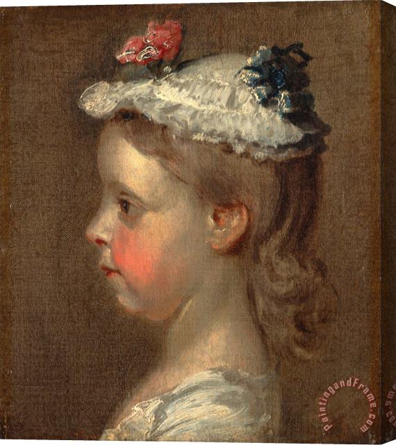 William Hogarth Study of a Girl's Head Stretched Canvas Painting / Canvas Art
