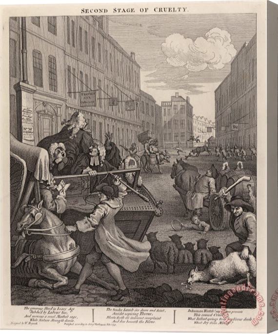 William Hogarth The Second Stage of Cruelty Coachman Beating a Fallen Horse Stretched Canvas Print / Canvas Art