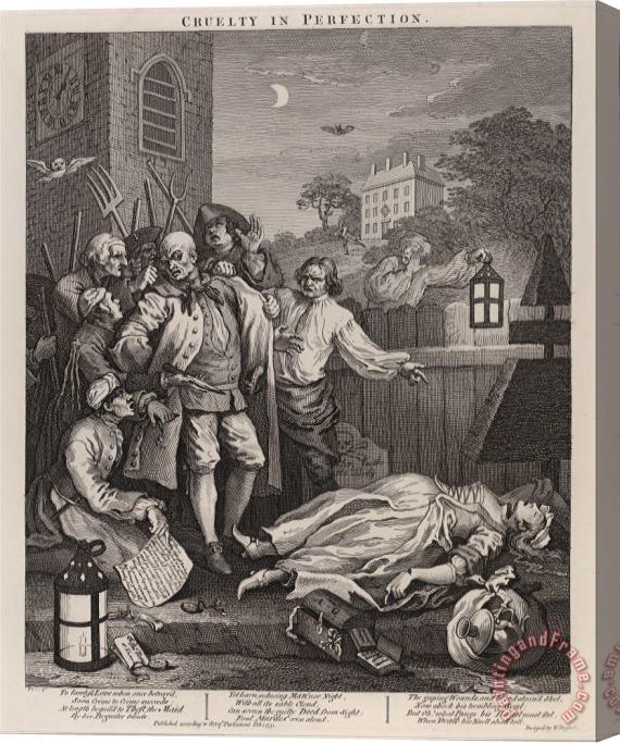 William Hogarth The Third Stage of Cruelty Cruelty in Perfection Stretched Canvas Print / Canvas Art
