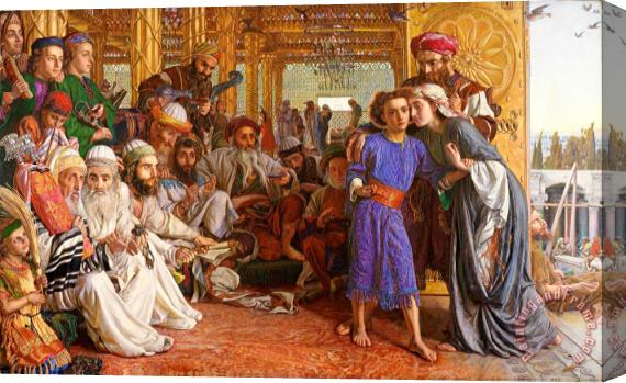 William Holman Hunt The Finding of The Saviour in The Temple Stretched Canvas Painting / Canvas Art