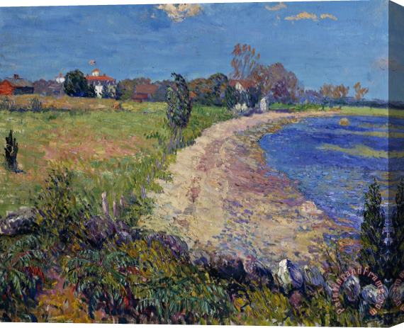 William James Glackens Curving Beach Stretched Canvas Painting / Canvas Art