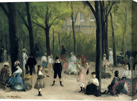 William James Glackens Luxembourg Gardens Stretched Canvas Print / Canvas Art