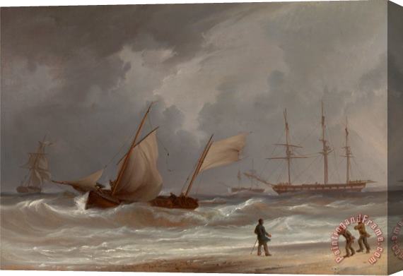 William Joy A Lugger Driving Ashore in a Gale Stretched Canvas Print / Canvas Art