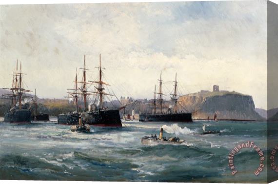 William Lionel Wyllie The Channel Fleet off Scarborough Stretched Canvas Painting / Canvas Art