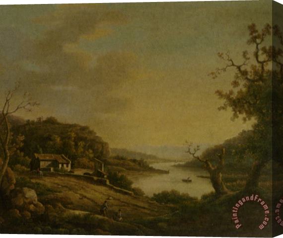 William Marlow A River Landscape Stretched Canvas Print / Canvas Art