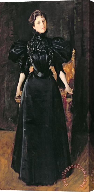 William Merritt Chase Portrait of a Lady in Black Stretched Canvas Print / Canvas Art