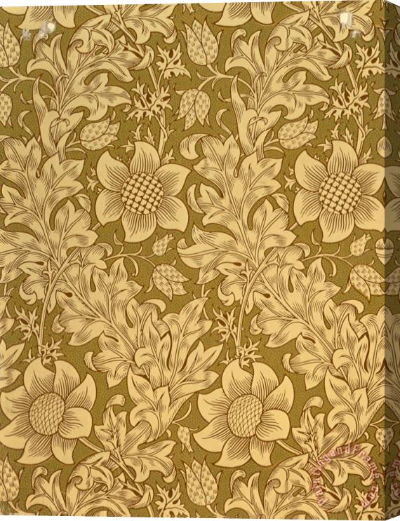 William Morris Fritillary Wallpaper Design Stretched Canvas Painting / Canvas Art