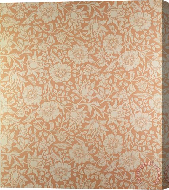 William Morris Mallow wallpaper design Stretched Canvas Print / Canvas Art