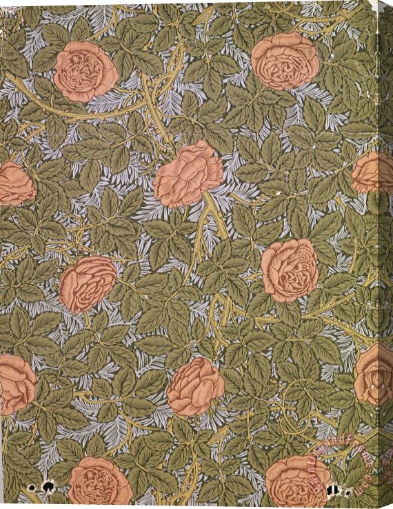 William Morris Rose 93 Wallpaper Design Stretched Canvas Painting / Canvas Art