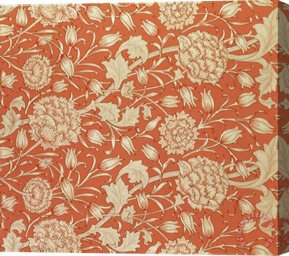 William Morris Tulip Wallpaper Design Stretched Canvas Print / Canvas Art