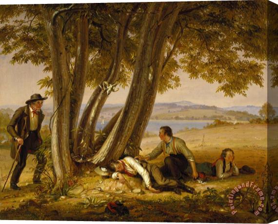 William Sidney Mount Caught Napping (boys Caught Napping in a Field) Stretched Canvas Painting / Canvas Art