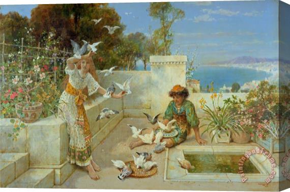 William Stephen Coleman Children by the Mediterranean Stretched Canvas Painting / Canvas Art