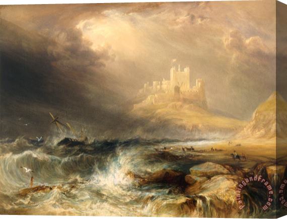 Willliam Andrews Nesfield Bamborough Castle Stretched Canvas Print / Canvas Art