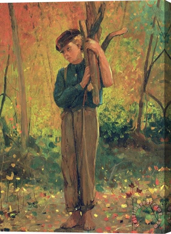 Winslow Homer Boy Holding Logs Stretched Canvas Print / Canvas Art