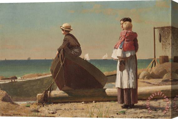 Winslow Homer Dad's Coming! Stretched Canvas Painting / Canvas Art