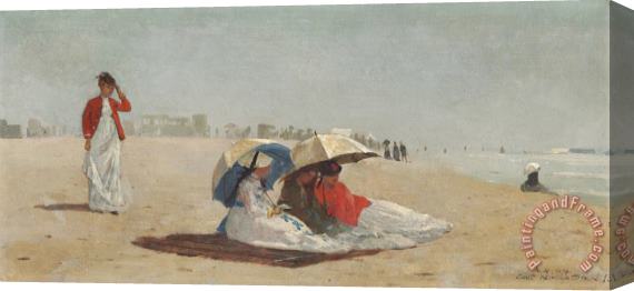 Winslow Homer East Hampton Beach, Long Island Stretched Canvas Painting / Canvas Art