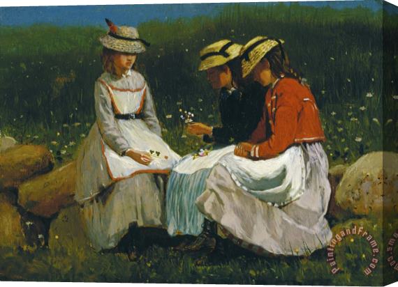 Winslow Homer Girls in a Landscape Stretched Canvas Print / Canvas Art