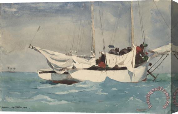 Winslow Homer Key West, Hauling Anchor Stretched Canvas Painting / Canvas Art