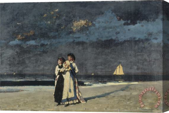 Winslow Homer Promenade on The Beach Stretched Canvas Print / Canvas Art