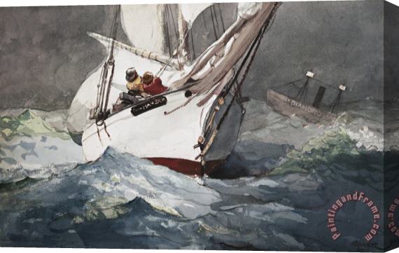 Winslow Homer Reefing Sails Around Diamond Shoals, Cape Hatteras Stretched Canvas Print / Canvas Art