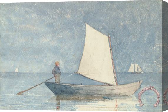 Winslow Homer Sailing a Dory Stretched Canvas Print / Canvas Art