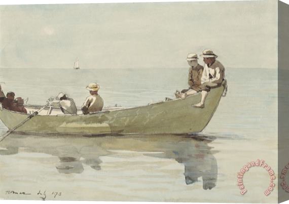Winslow Homer Seven Boys in a Dory (detail) Stretched Canvas Painting / Canvas Art