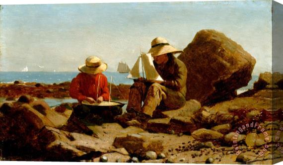 Winslow Homer The Boat Builders Stretched Canvas Painting / Canvas Art