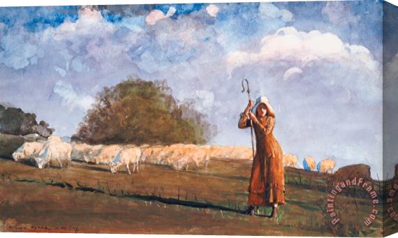 Winslow Homer The Young Shepherdess Stretched Canvas Print / Canvas Art