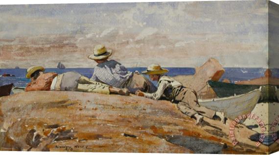 Winslow Homer Three Boys on The Shore Stretched Canvas Painting / Canvas Art