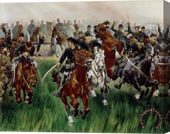 WT Trego The Cavalry Stretched Canvas Print / Canvas Art